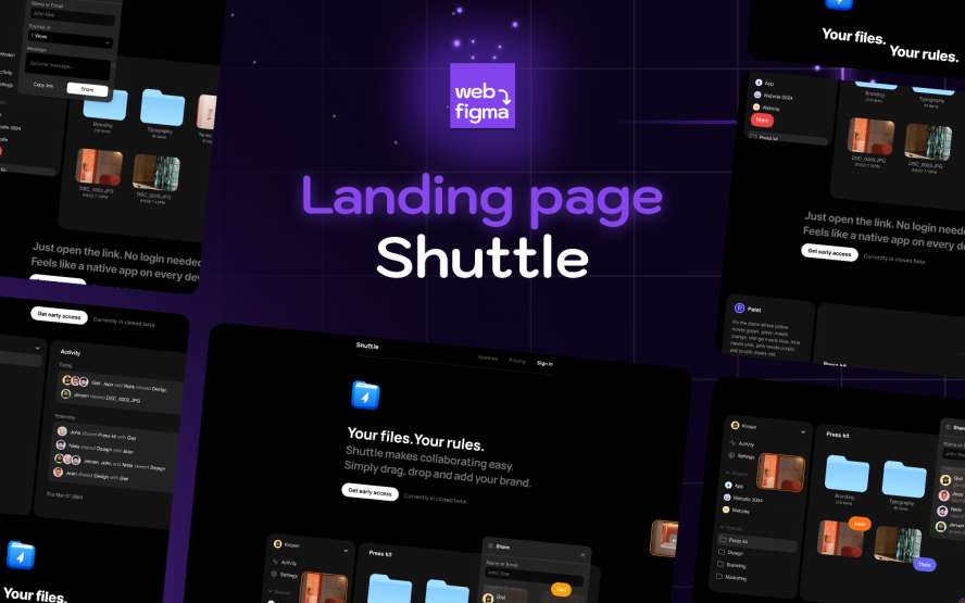 Shuttle — Landing Page UI — Web to Figma