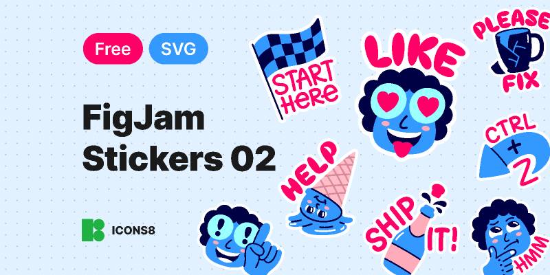 FigJam stickers 02 in SVG Figma Template