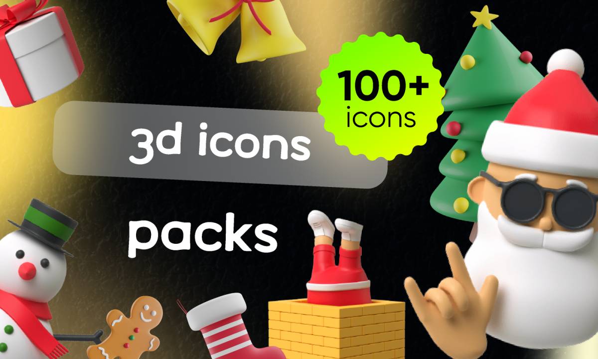 Figma 100+ Christmas 3D icons FREE