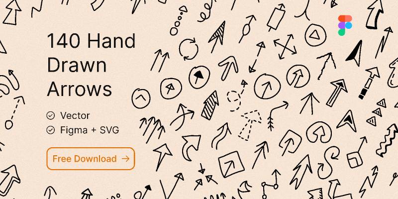 Figma 140 Hand Drawn Arrow Vector Icon Set