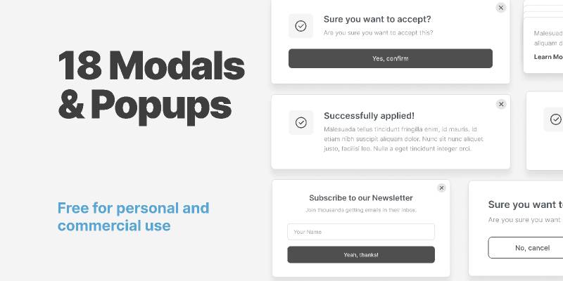 Figma 18 Modals & Popups Template