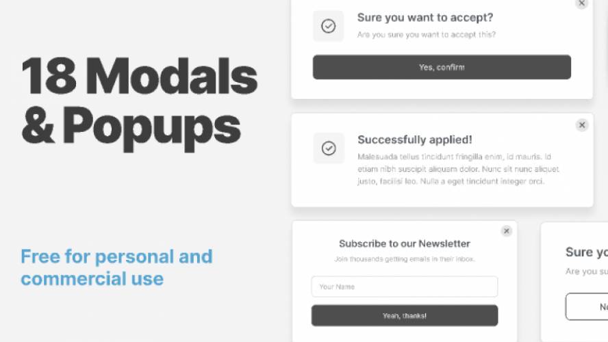 Figma 18 Modals & Popups Template