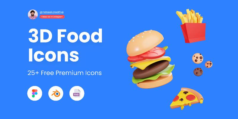 Figma 3D Food Icons Free