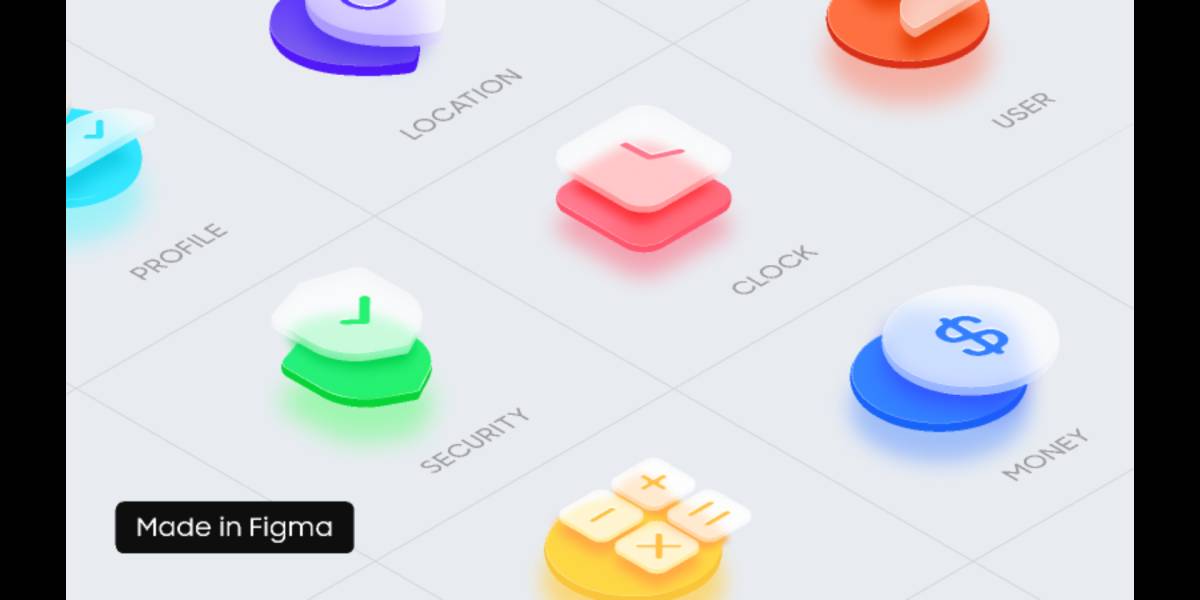 Figma 3D Glossy Icons