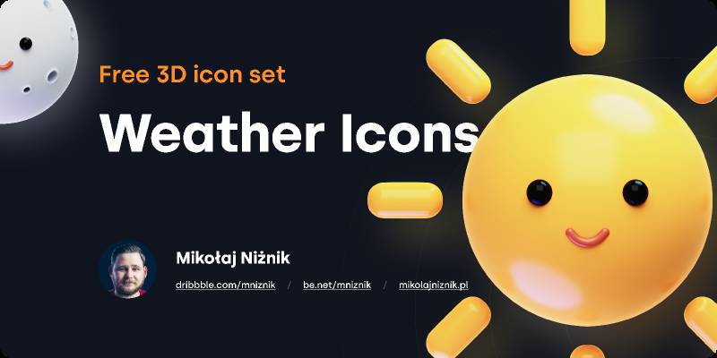 Figma 3D Weather icons Free Download