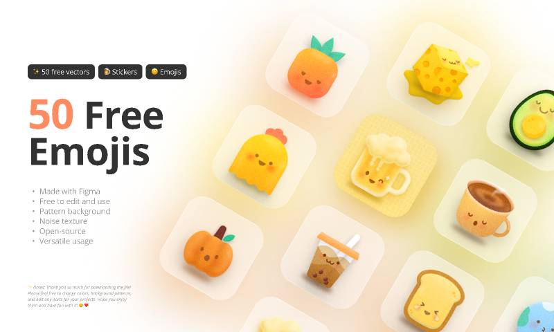 Figma 50 Free Emojis/Stickers