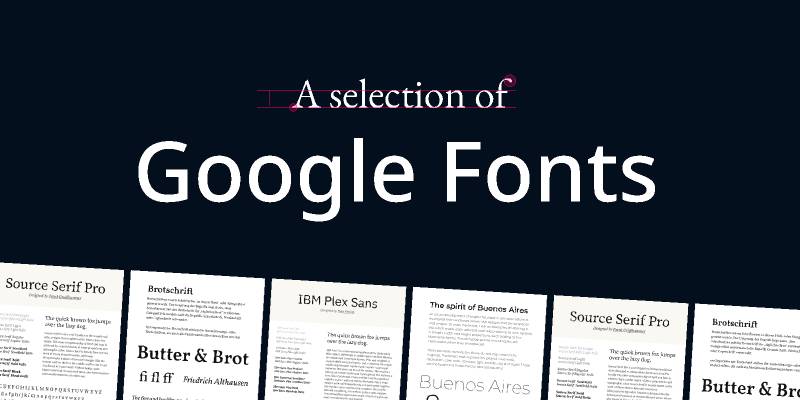 Figma A selection of Google Fonts