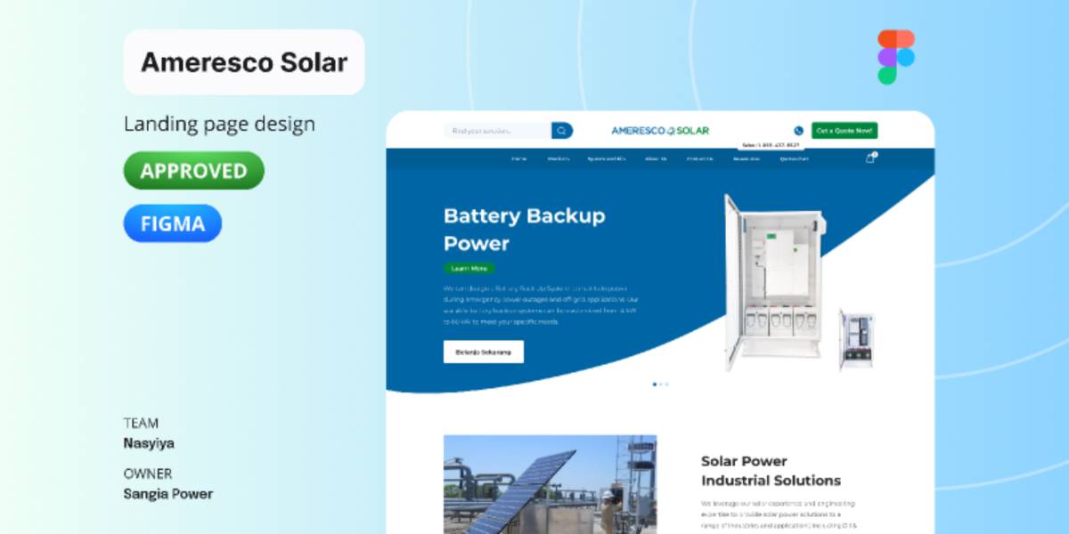 Figma Ameresco Solar Website Template