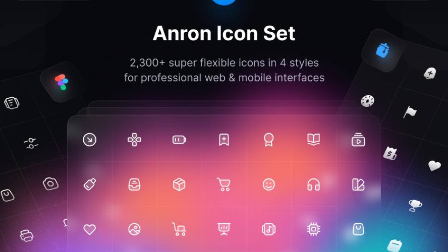 Figma Anron Icons | Line, Filled, Duotone template