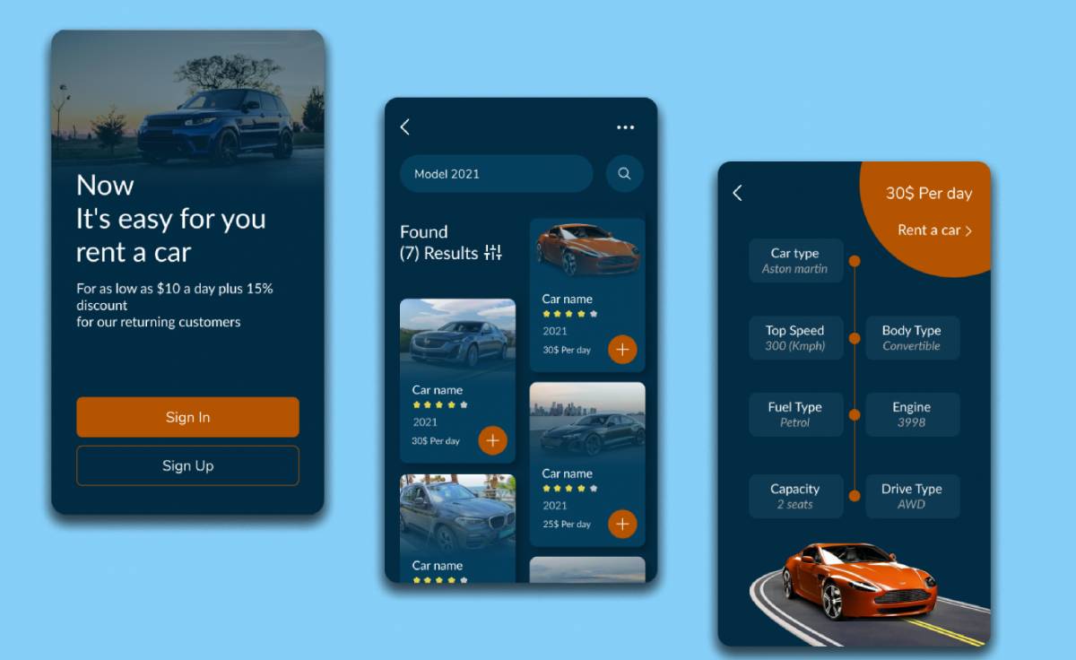 Figma App Car Template