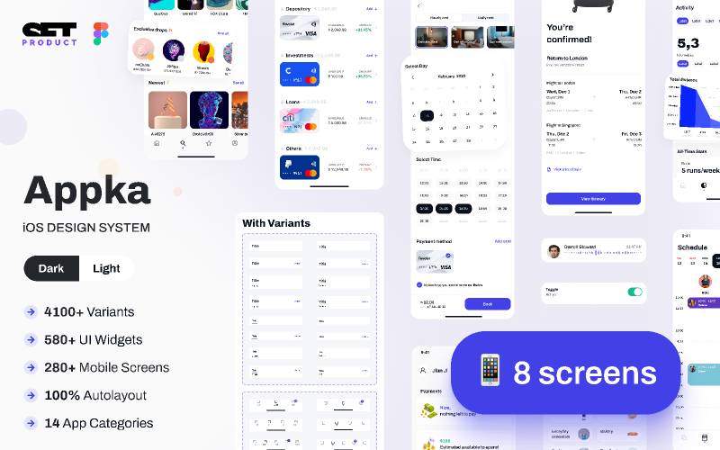 Figma Appka iOS Design UI Kit 8+ mobile app templates