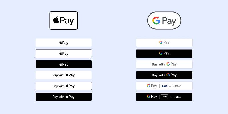 Figma Apple Pay & Google Pay Buttons