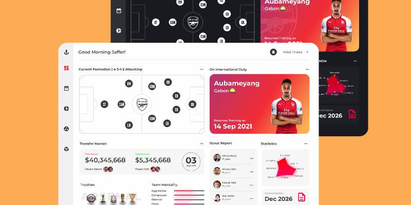 Figma Arsenal Manager Dashboard Free Download
