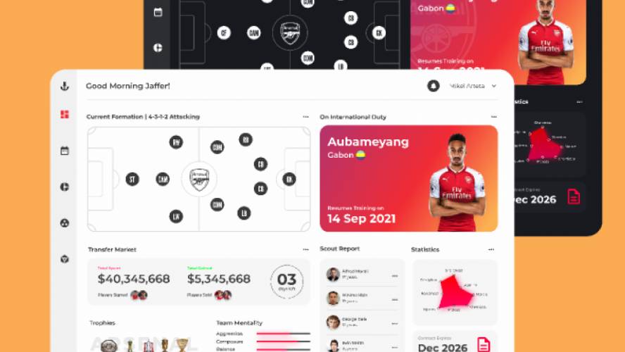 Figma Arsenal Manager Dashboard Free Download