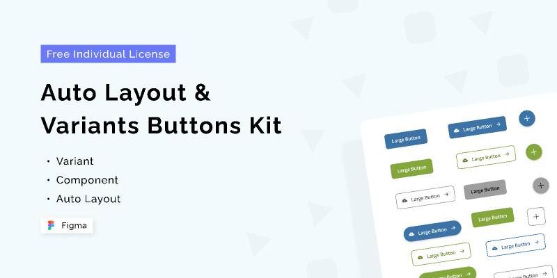 Figma Auto Layout & Variants Buttons Kit