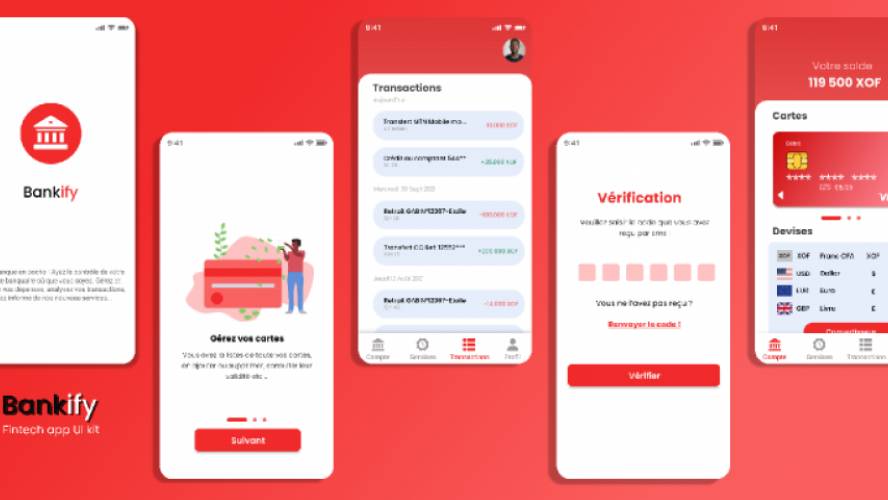 Figma Bankify: UI kits for banking app free