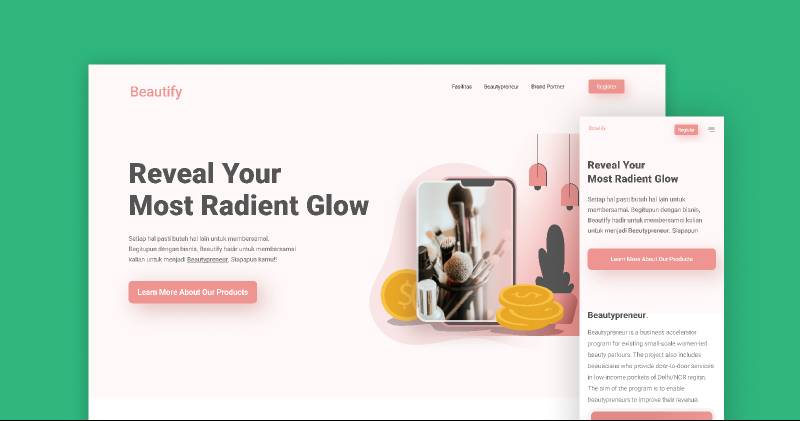 Figma Beautify Landing Page Template