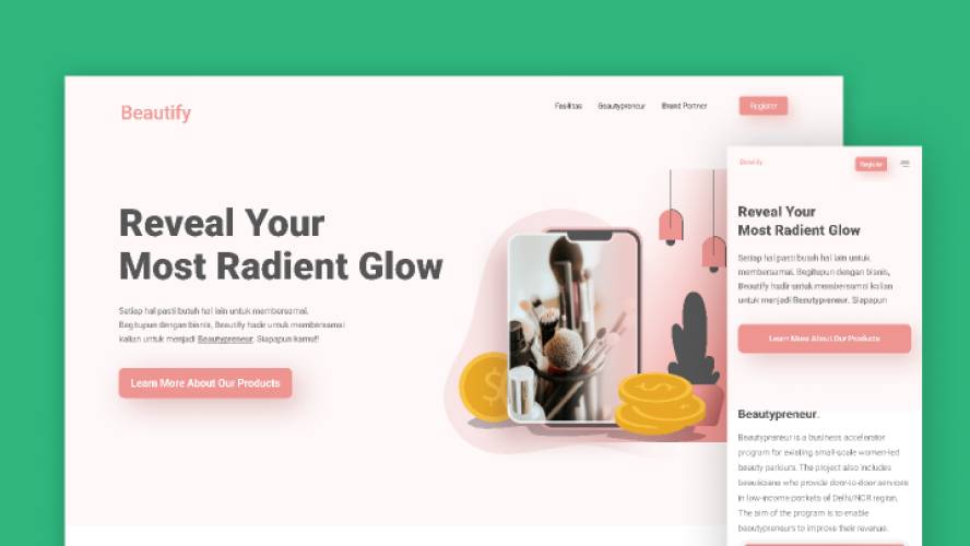 Figma Beautify Landing Page Template