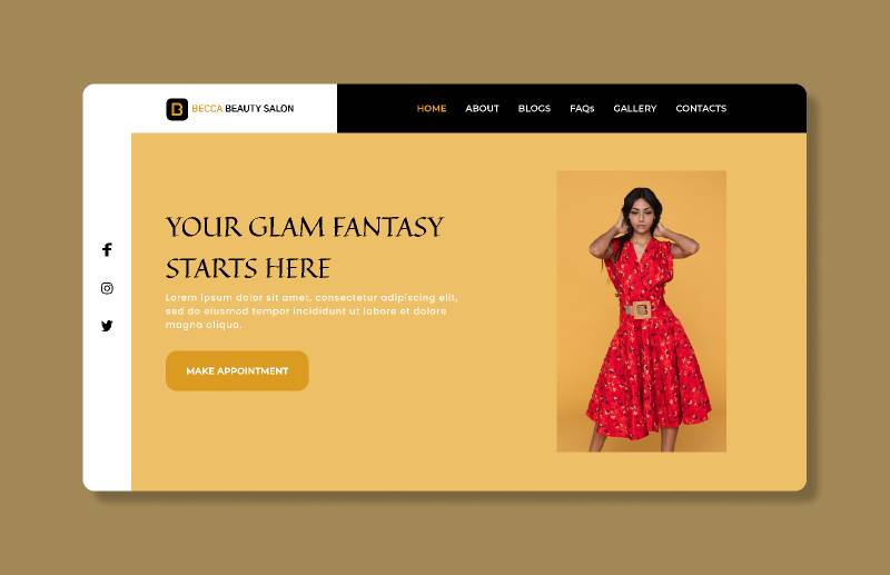 Figma beauty salon and spa website