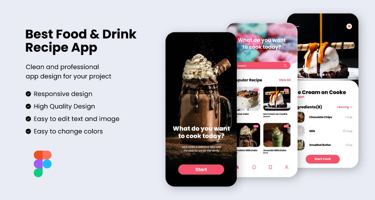 Figma Best Food & Drink Recipe App Mobile UI