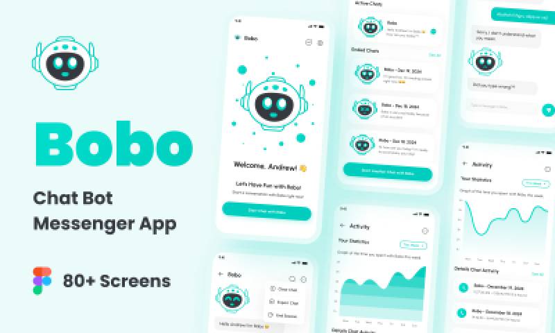 Figma Bobo - Chat Bot Messenger App UI Kit
