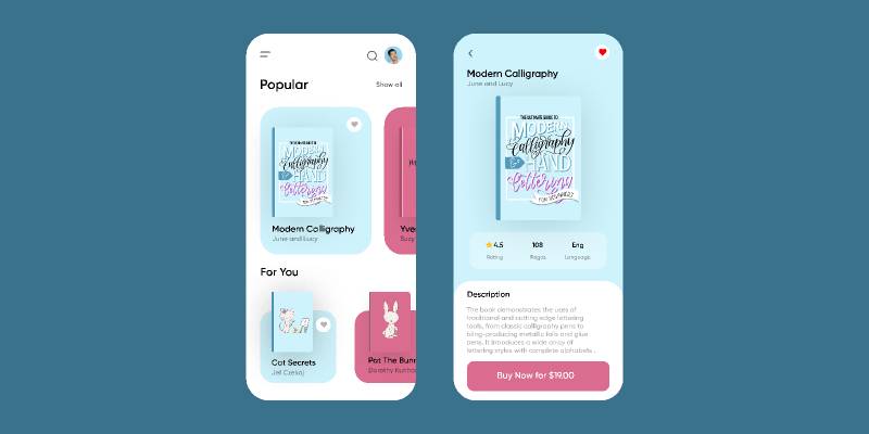 Figma Book Store App UI Design