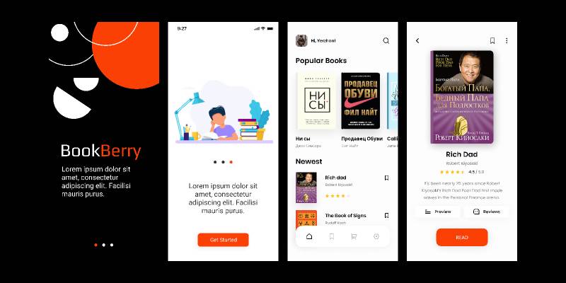 Figma BookBerry Book Mobile App Full Design