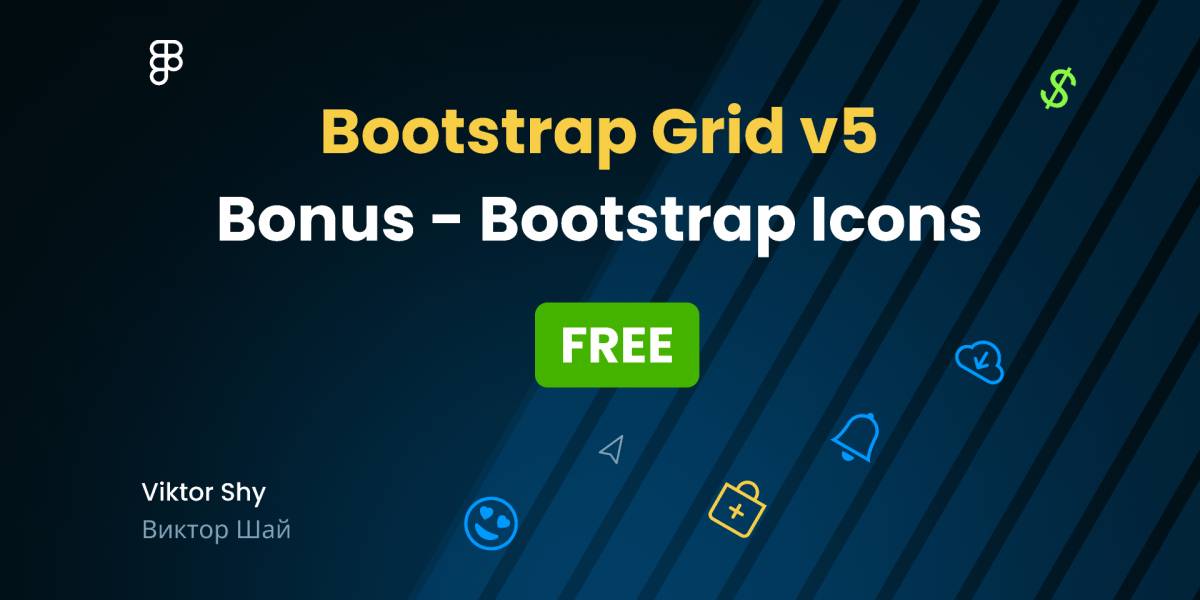 Figma Bootstrap Grid v5.1.3 (Bonus - Bootstrap Icons v1.7.1)