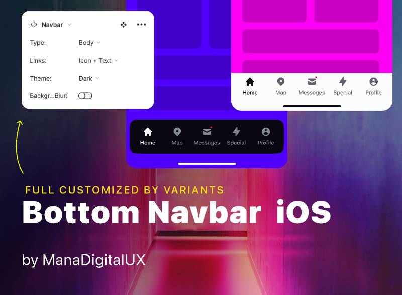 Figma Bottom Navbar iOS Component