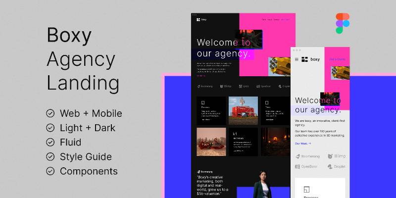 Figma Boxy Agency Corporate Creative Fluid Web Landing