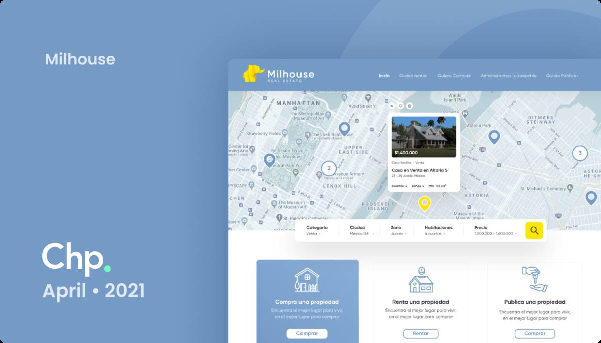 Figma Brand and website design for real state Milhouse