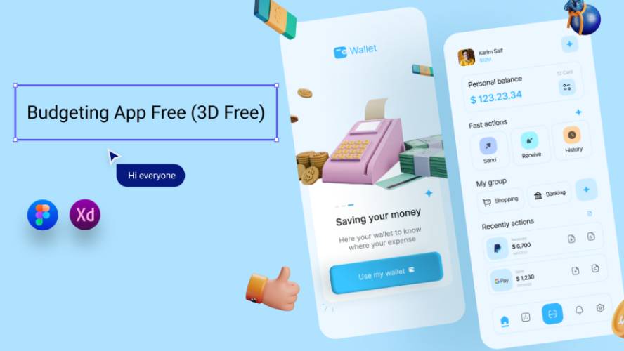 Figma Budgeting App Free (3D Free)