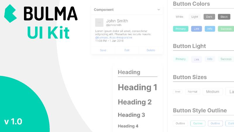Figma Bulma CSS UI Kit v1.0
