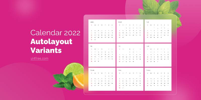 Figma Calendar 2022 Template Free Download