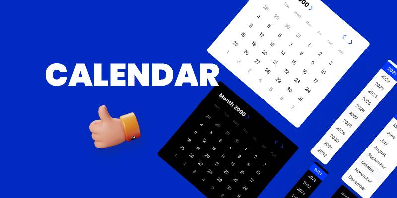 Figma Calendar Date picker Ui kit