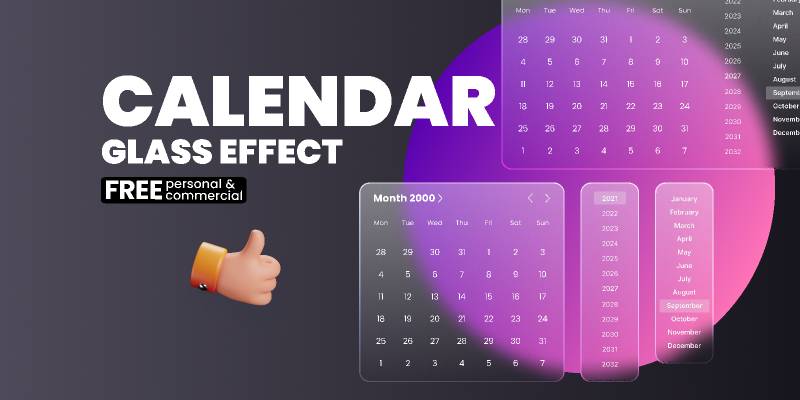 Figma Calendar Glass Effect