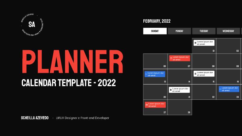 Figma Calendar Planer 2022 Template