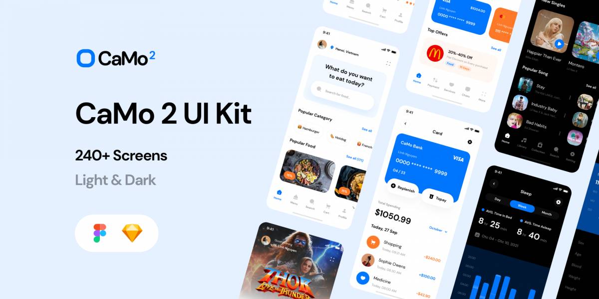 Figma CaMo Multi Purpose UI Kit Template