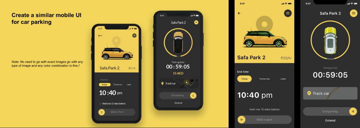 Figma Car Parking Mobile UI Assignment