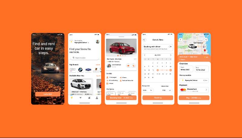 Figma Car Rental mobile app template