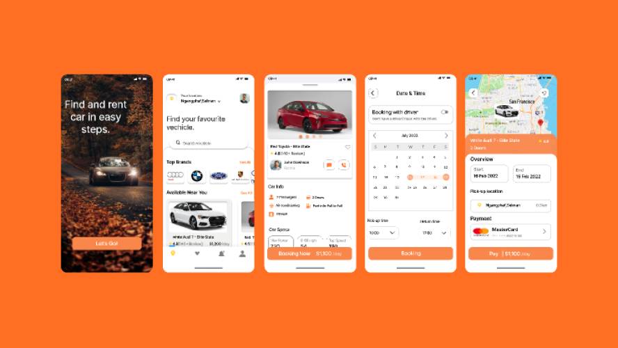 Figma Car Rental mobile app template