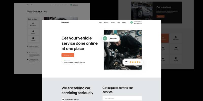 Figma Car Service Full Website Template