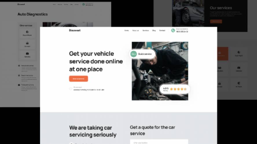 Figma Car Service Full Website Template