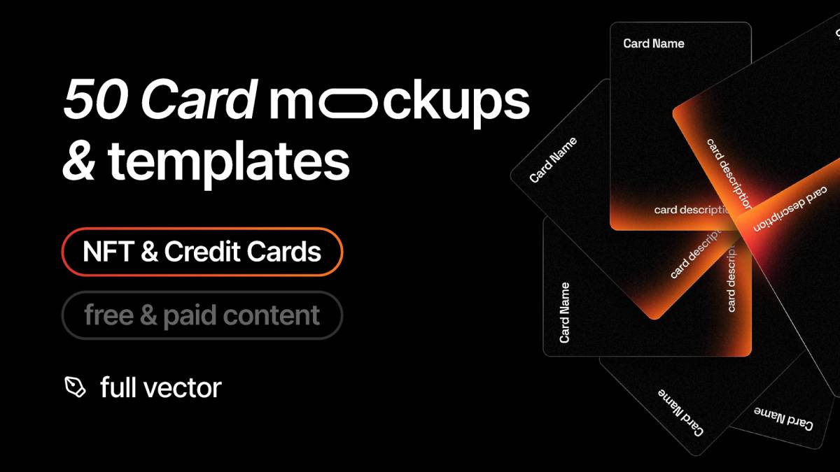 Figma Card Mockups and Templates NFT Credit Cards