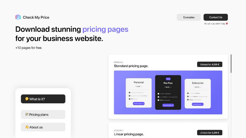 Figma Check My Price - Minimal pricing pages