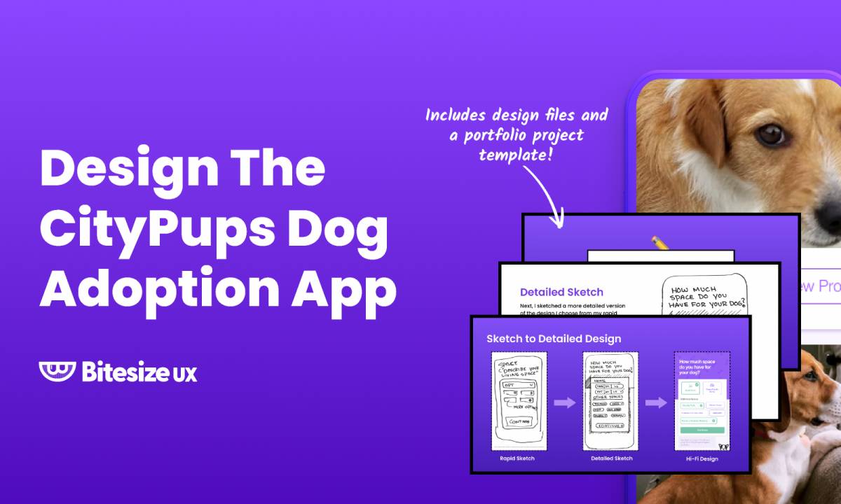 Figma CityPups Dog Adoption App Design & Portfolio Template