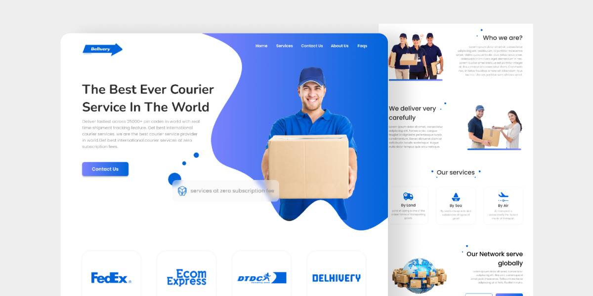 Figma Courier Sevice Landing Page