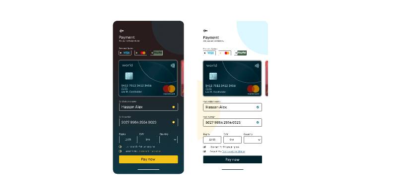 Figma Credit card checkout form