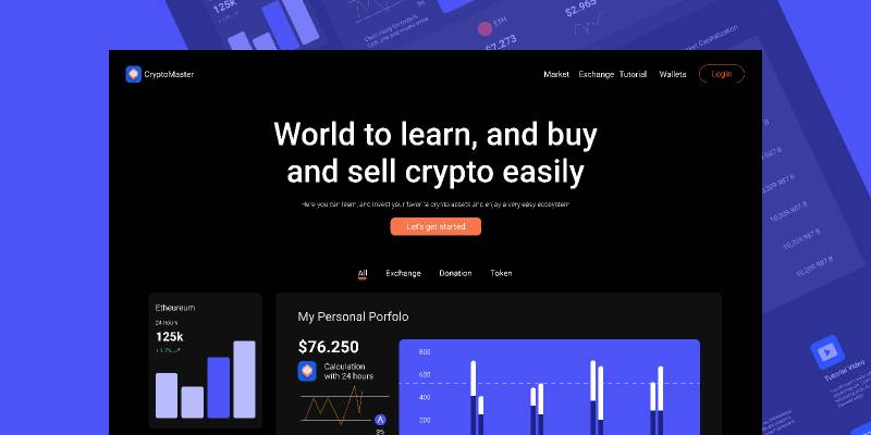 Figma Crypto Currency Landing Page Website Design Template