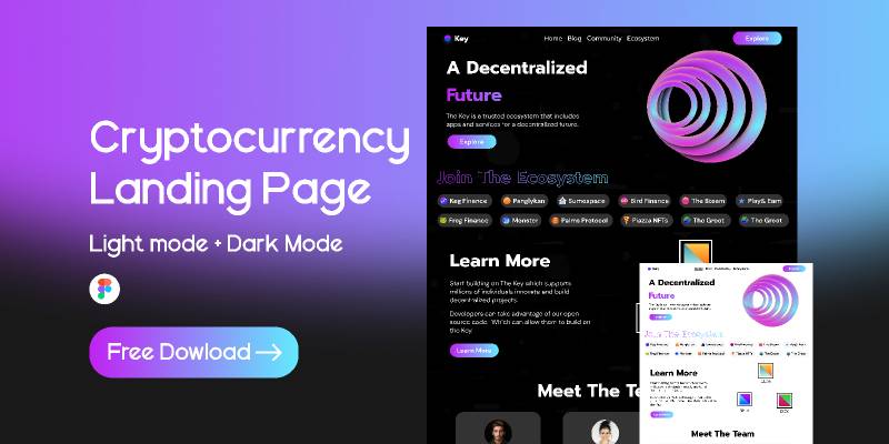 Figma Crypto Financial Landing page